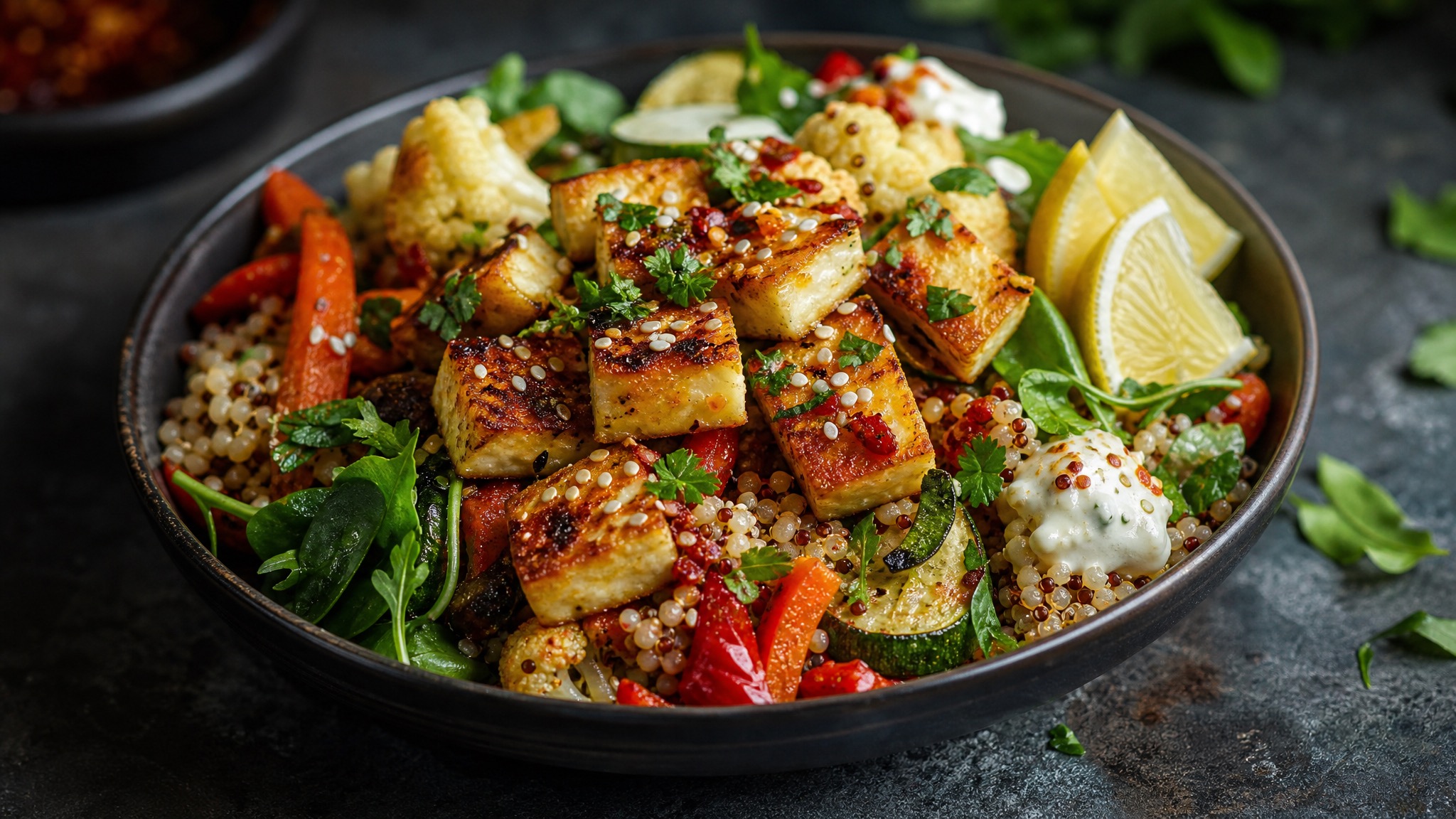 Crispy Halloumi Grain Bowls